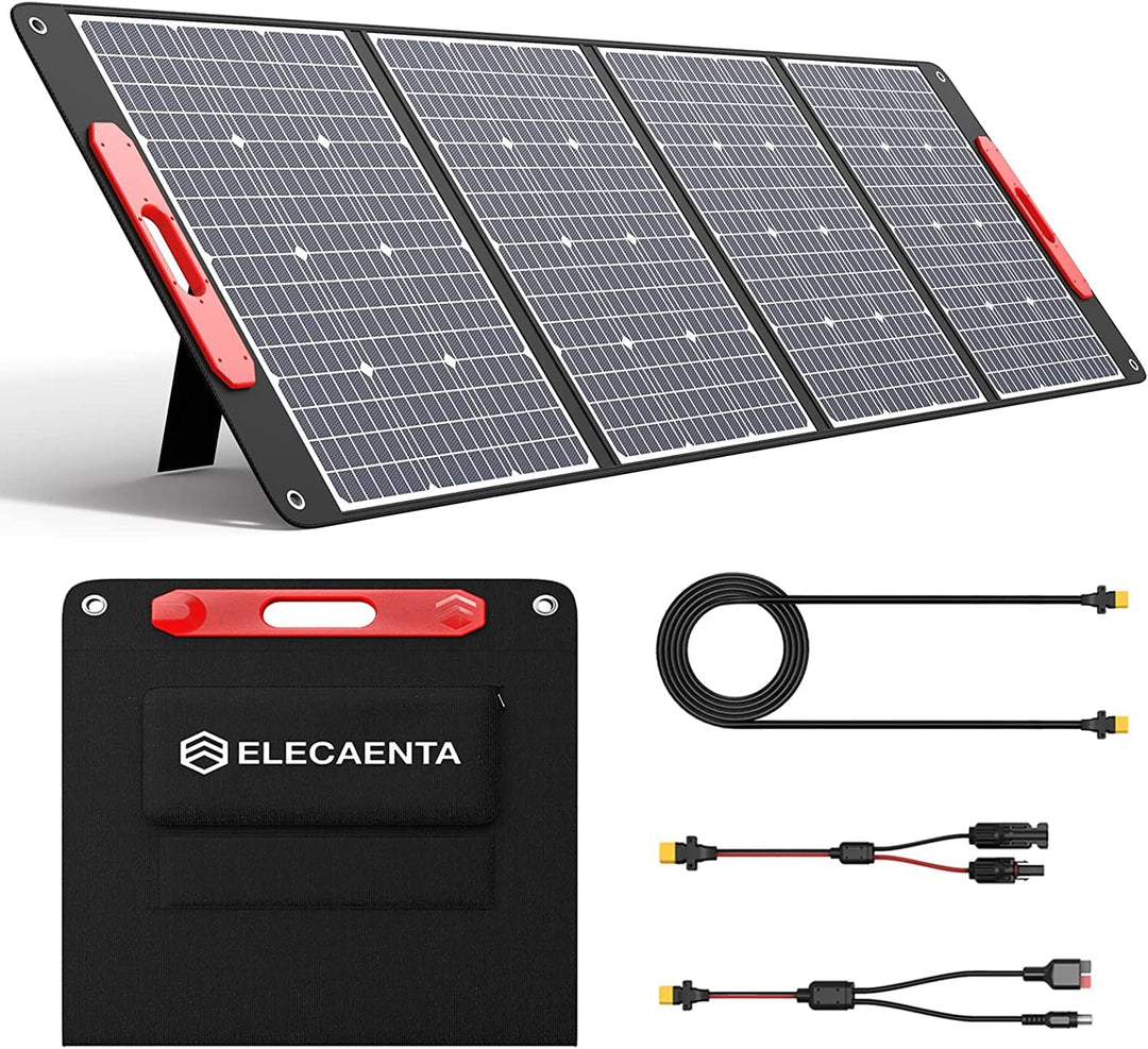 ELECAENTA Ultraleichtes Flexibles 200W ETFE Solar Ladegerät Faltbares Monokristallines Solarmodul XT