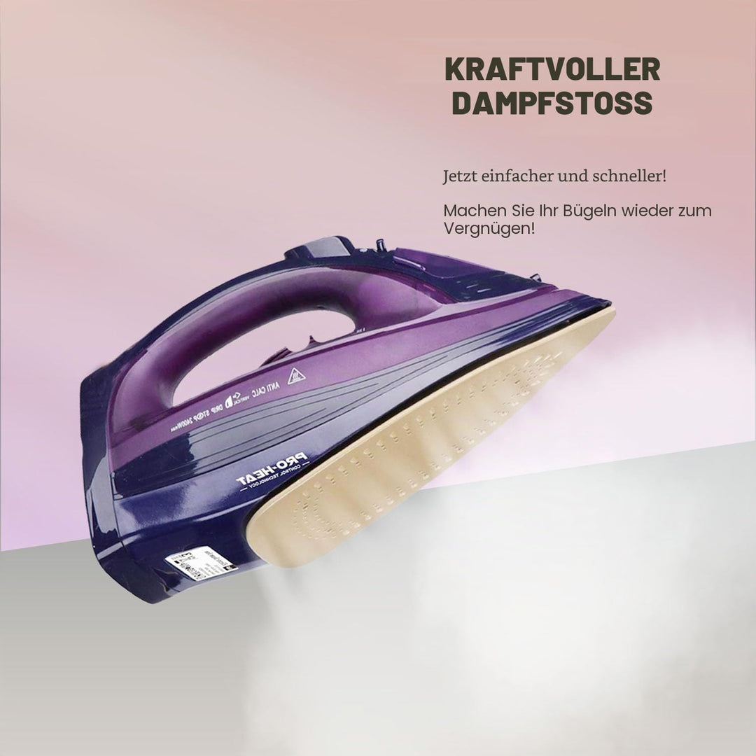 Bügeleisen, 2400W Dampfbügeleisen Kabelloses Dampf Bügeleisen mit Keramiksohle Dampfbügeleisen mit V