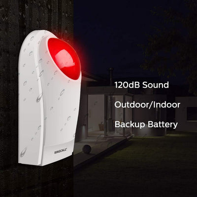 Strobe Sirene Alarm Home Careing Loud Outdoor SOS Alert System 1 Rot blinkende Sirene, 4 Fernbedienu