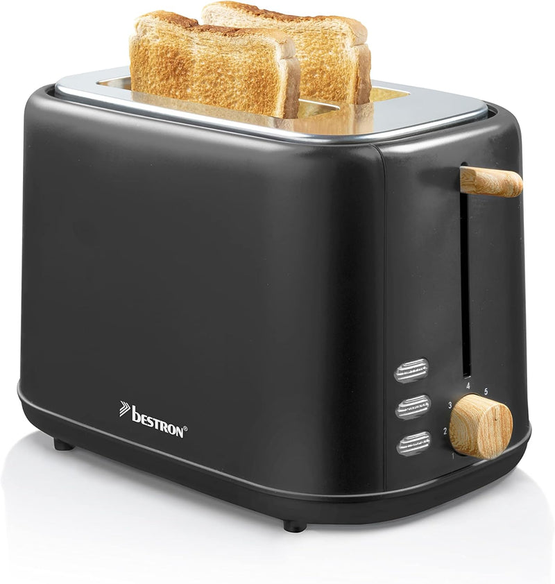 Bestron Toaster für 2 Toastscheiben, inkl. Brötchenaufsatz, 7 Bräunungsstufen & Krümelschublade, 800