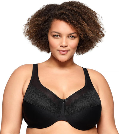 Glamorise Damen Plunge Bra 95D Schwarz, 95D Schwarz