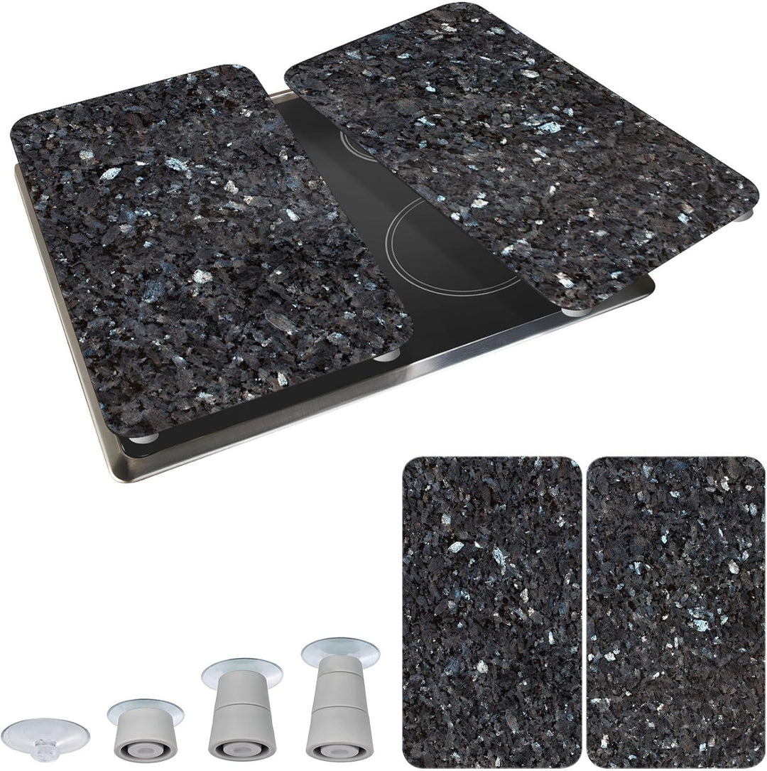 Maximex Herdabdeckplatte Universal Blauer Marmor 2er Set - 2er Set, Abdeckplatten für alle Herdarten