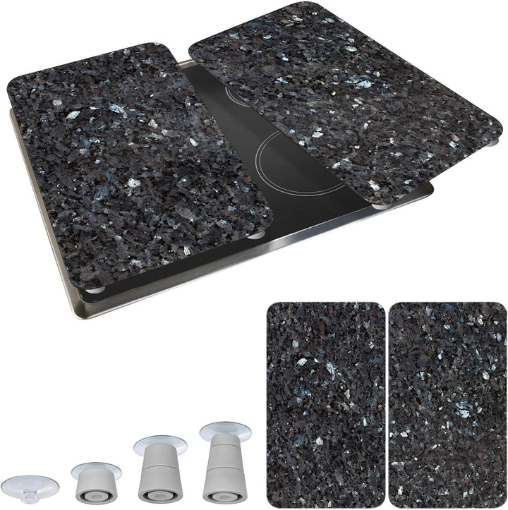 Maximex Herdabdeckplatte Universal Blauer Marmor 2er Set - 2er Set, Abdeckplatten für alle Herdarten
