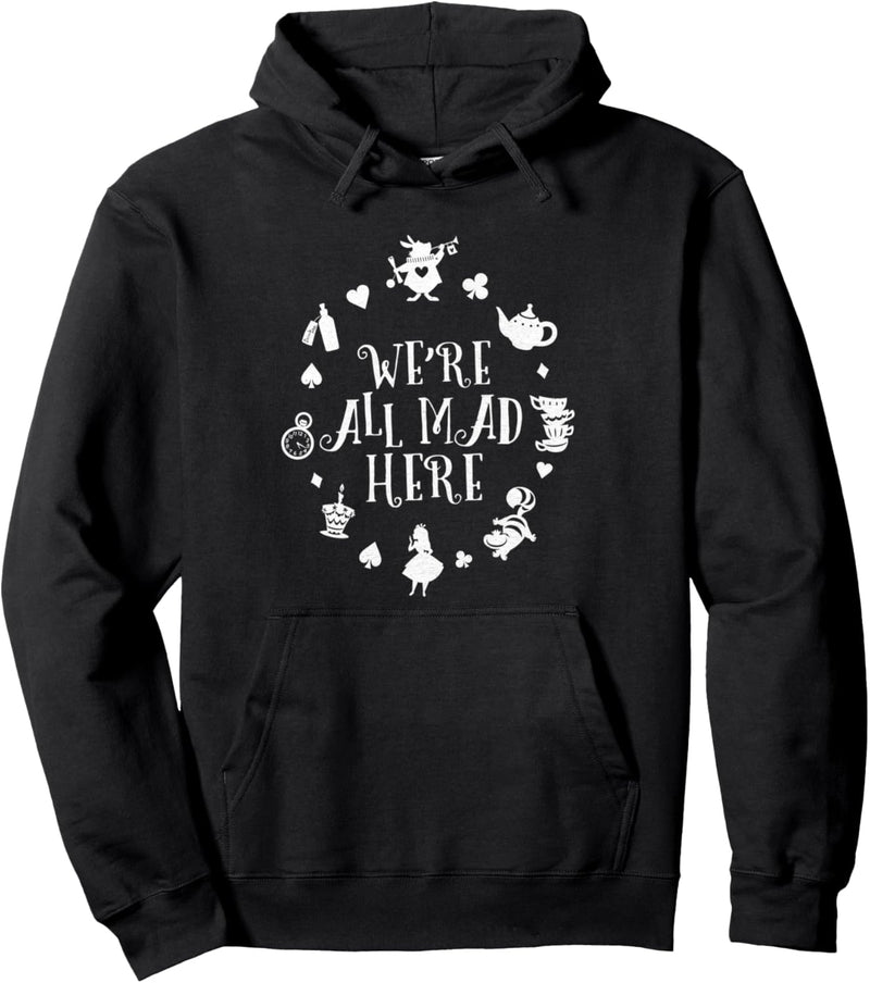 Disney Alice in Wonderland Mad Here White Pullover Hoodie