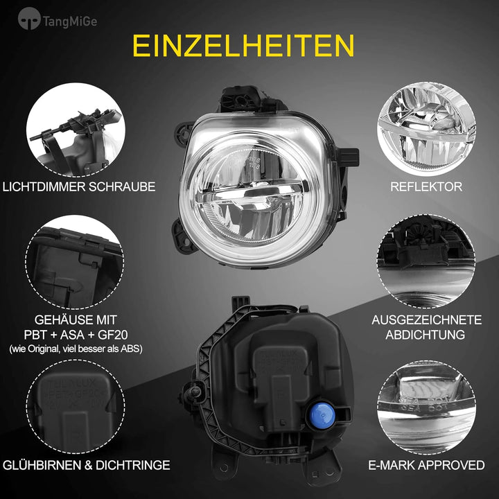TangMiGe Nebelscheinwerfer Kompatibel mit BMW X3 (F25) 14-17, X4 (F26) 13-18, X5 (F15) 13-18, X6 (F1
