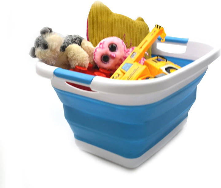 SAMMART 25L Zusammenklappbarer Wäschekorb / -wanne - faltbarer Aufbewahrungsbehälter/Organizer - tra