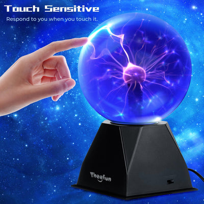 Theefun Plasmakugel, 15cm Magische Leucht Ball, Plasma Ball Ligh, Elektrostatische Kugel Berührungse