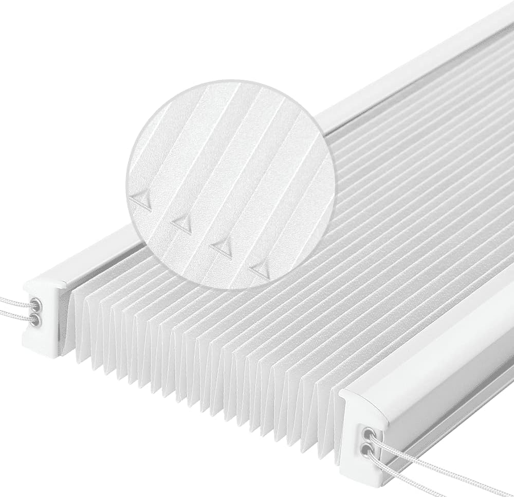 Eurohome Plissee Weiss 105x120cm klemmfix ohne Bohren Easyfix für Fenster und Türen B105 x H120 cm W
