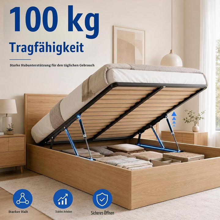 2 Stück Pneumatische Bett Hebemechanismus, 900N/PC Gasdruckfeder