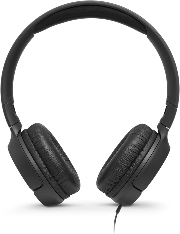 JBL Tune 500 On-Ear Kopfhörer mit Kabel - Schwarz – Ohrhörer mit 1-Tasten-Fernbedienung, integrierte
