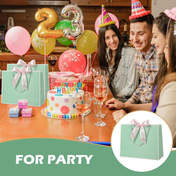 Geschenktüte mit Schleife,Geschenktüte Weiss,Geschenktaschen für Geburtstag, Hochzeit, Festivalfeier