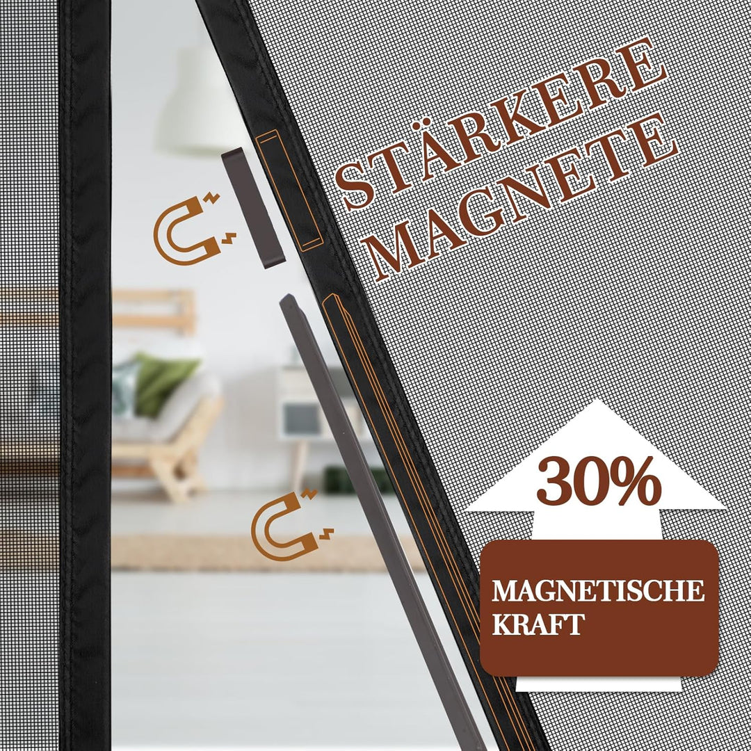 Yotache Fliegengitter Tür, Magnetvorhang Doppeltür 158x206cm Mückenschutz Ideal für die Schiebetür B