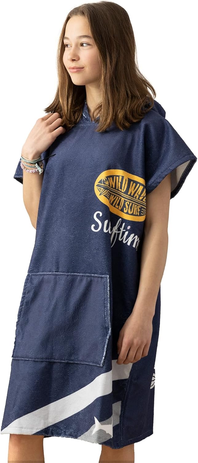 HOMELEVEL Badeponcho für Kinder und Teenager - Poncho Handtuch für Strand Schwimmbad - Surfponcho mi