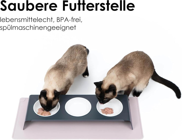 LucyBalu® Napfunterlage für Katzen | Katzenmatte für Wasser- & Futternapf | Silikonmatte als rutschf