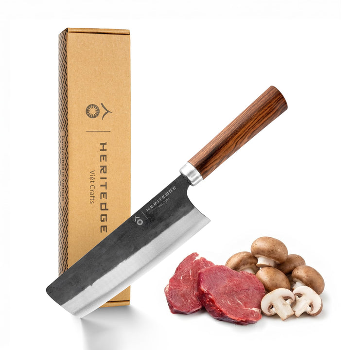 Rua Classic | Handgefertigtes Nakiri Messer 17 cm | Handgeschmiedet in traditioneller Schmiede in Vi