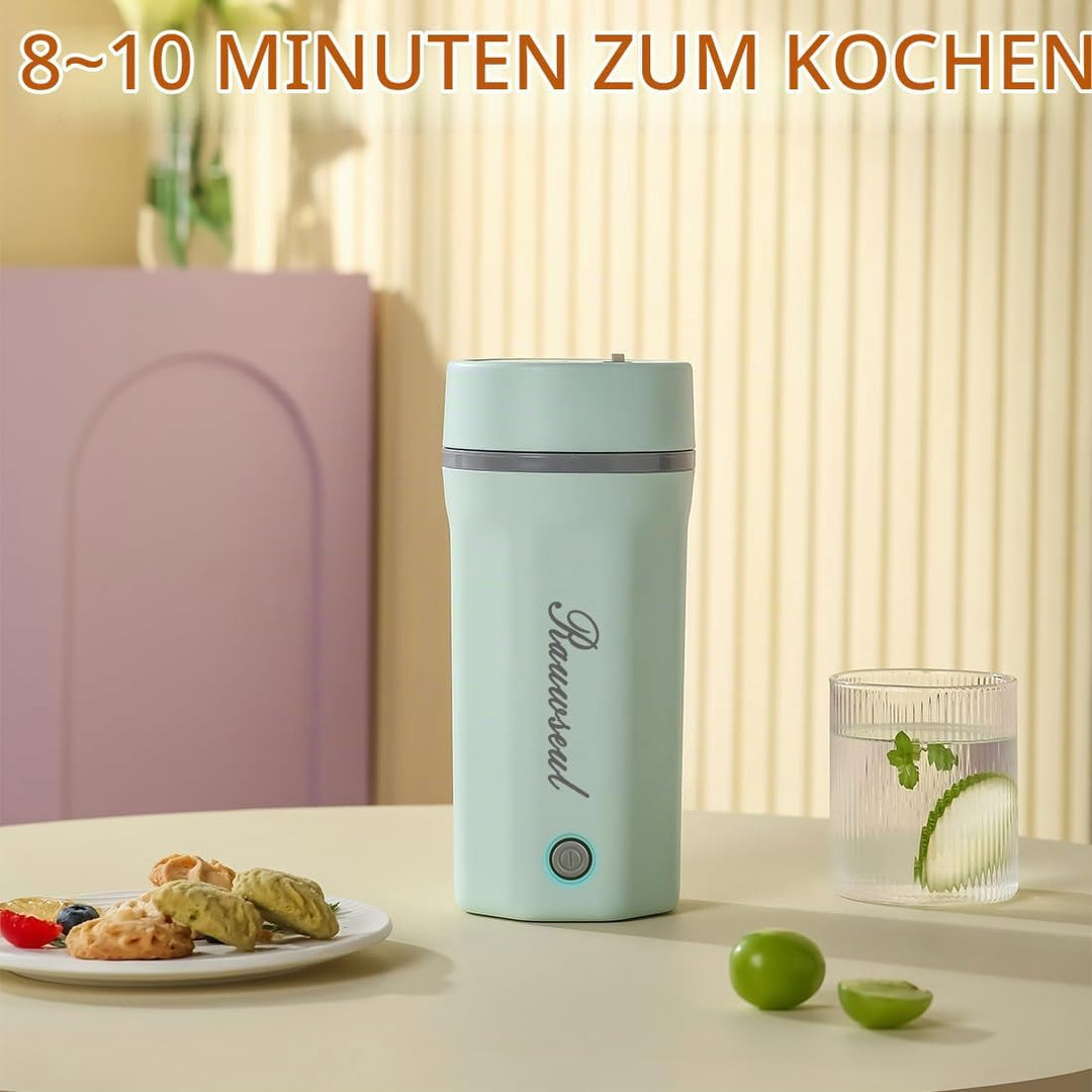 Elektrischer Reise-Wasserkocher 500ml, Tragbarer Mini-Wärmebecher, 3-in-1, Mini-Thermoskanne 304, Ge