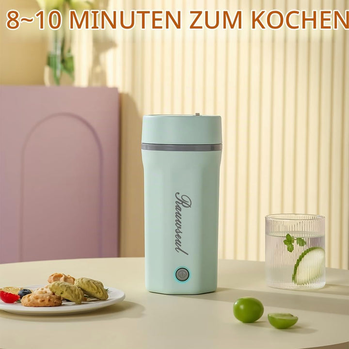 Elektrischer Reise-Wasserkocher 500ml, Tragbarer Mini-Wärmebecher, 3-in-1, Mini-Thermoskanne 304, Ge