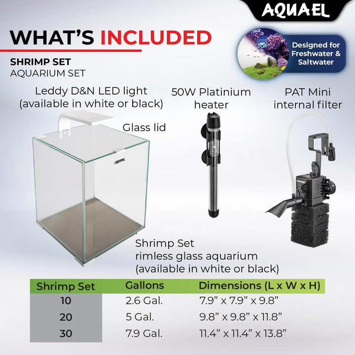 Aquael 122979 Shrimp Set Day&amp;Night 20, weiss, 4.63 kg, 19 Liter