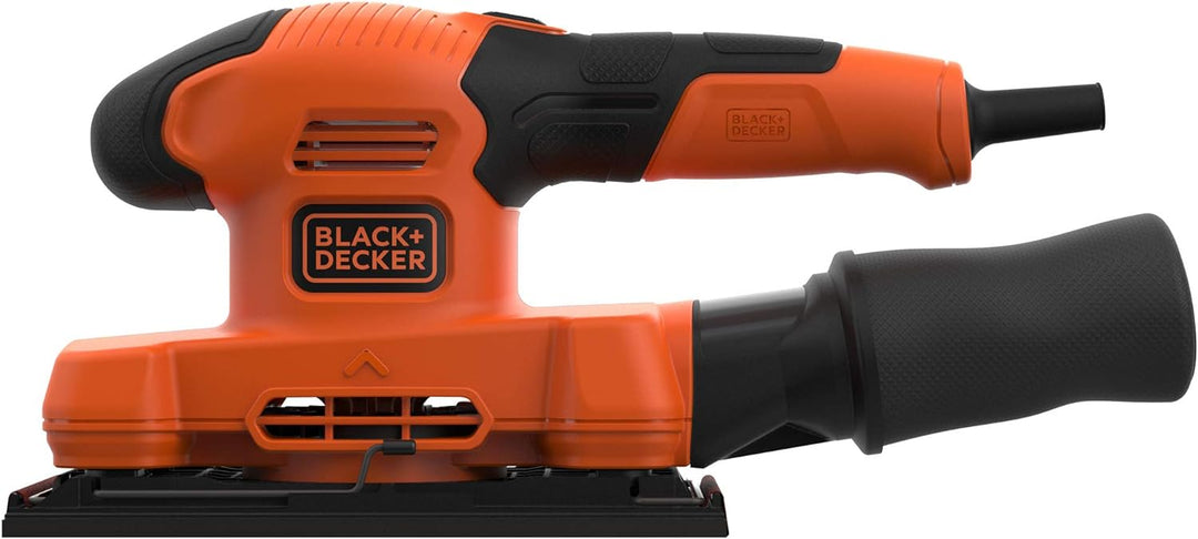 Black+Decker BEW220 Schwingschleifer (150W, Schleifplatten 90 x 187 mm, mit integrierter Staubabsaug
