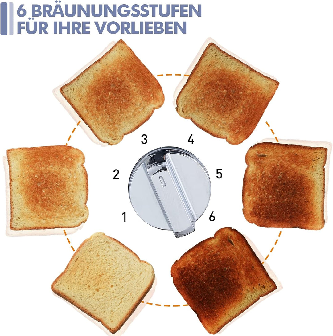 Toaster 4 Scheiben, CUSIMAX Toaster Edelstahl mit LED-Anzeige & 4 extra breiten Toaster schlitzen, 2