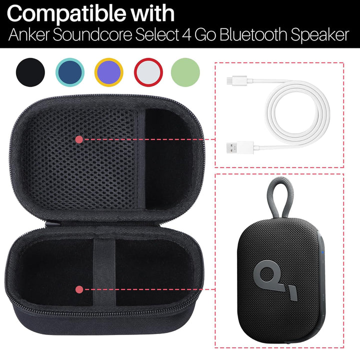Lebakort Hart Tasche Hülle Etui Tasche für Soundcore Select 4 Go Ultraportabel Lautsprecher (Mintgrü