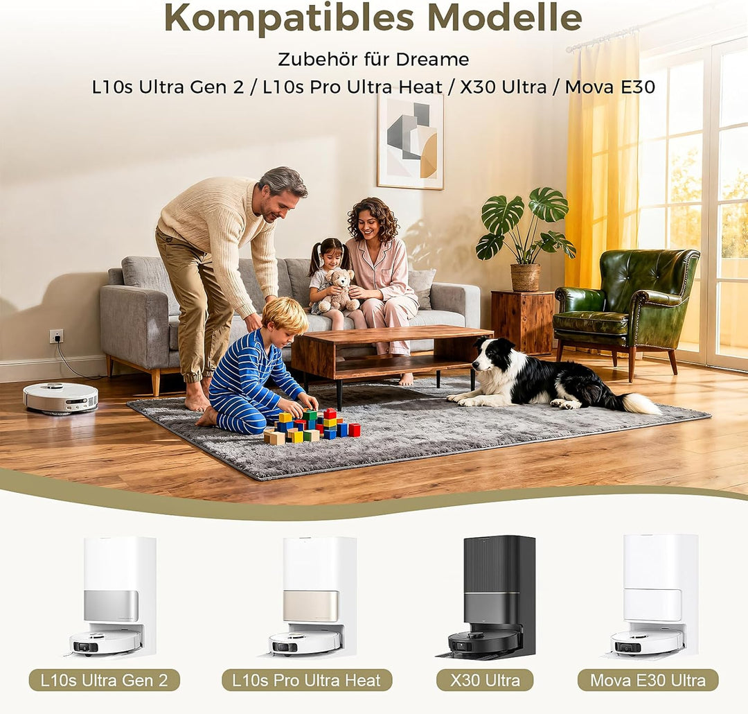 27 Stück Zubehör für Dreame L10s Ultra Gen 2 / L10s Pro Ultra Heat / X30 Ultra/Mova E30 Ultra Saugro