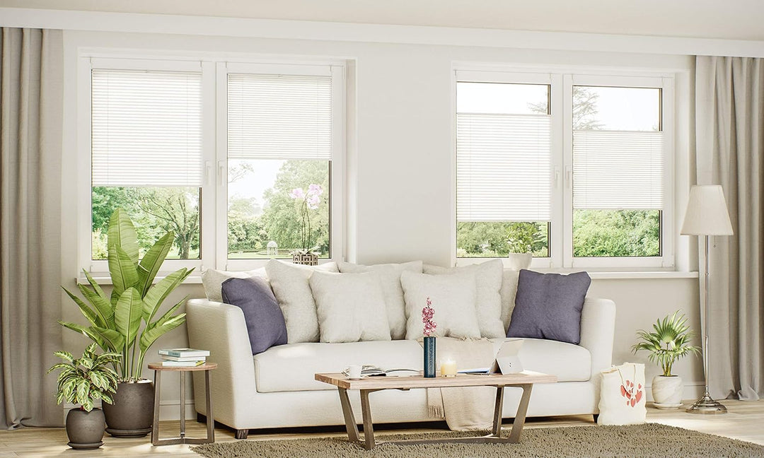 Sonello Plissee Klemmfix ohne Bohren 65cm x 160cm Creme Faltrollo Plisseerollo Jalousie für Tür & Fe