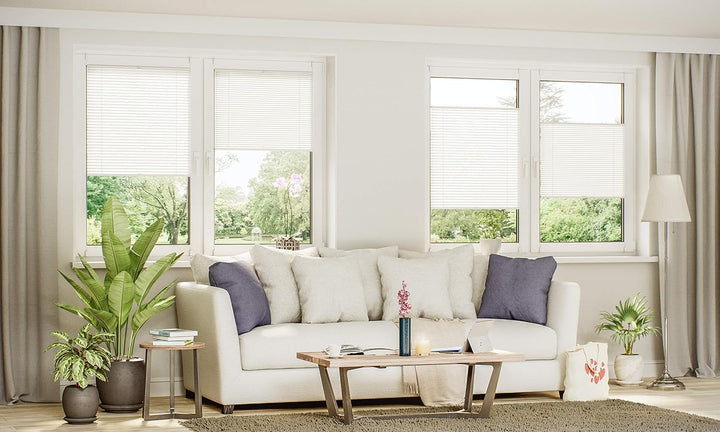 Sonello Plissee Klemmfix ohne Bohren 65cm x 160cm Creme Faltrollo Plisseerollo Jalousie für Tür & Fe
