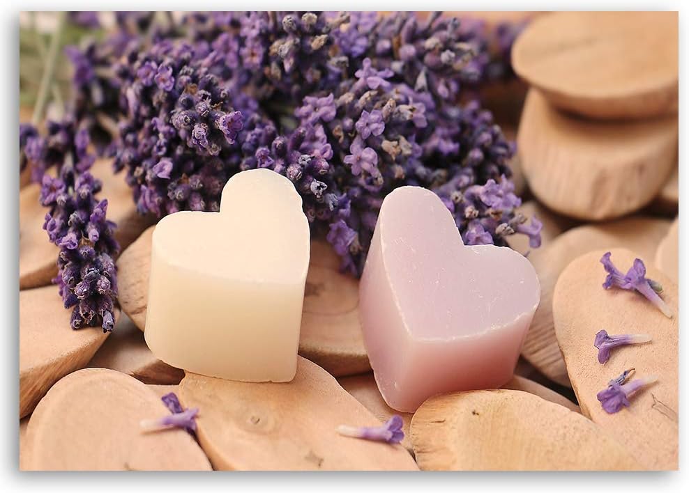 Feeby Leinwandbild Herzen Bild Kunstdruck für Wohnung Violett 70x50 cm M14328 70x50 cm, M14328 70x50