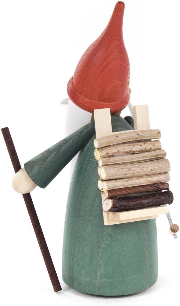 Seiffener Volkskunst | Räuchermännchen Erzgebirge Wichtel | 16 cm | erzgebirgische Holzkunst Weihnac