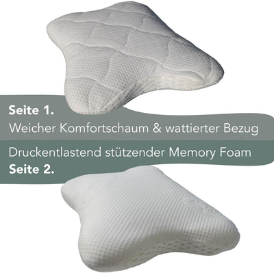 Traumreiter CPAP Kissen für Seitenschläfer - Schlafapnoe Kopfkissen mit Memory Foam 2 Härtegrade, ge