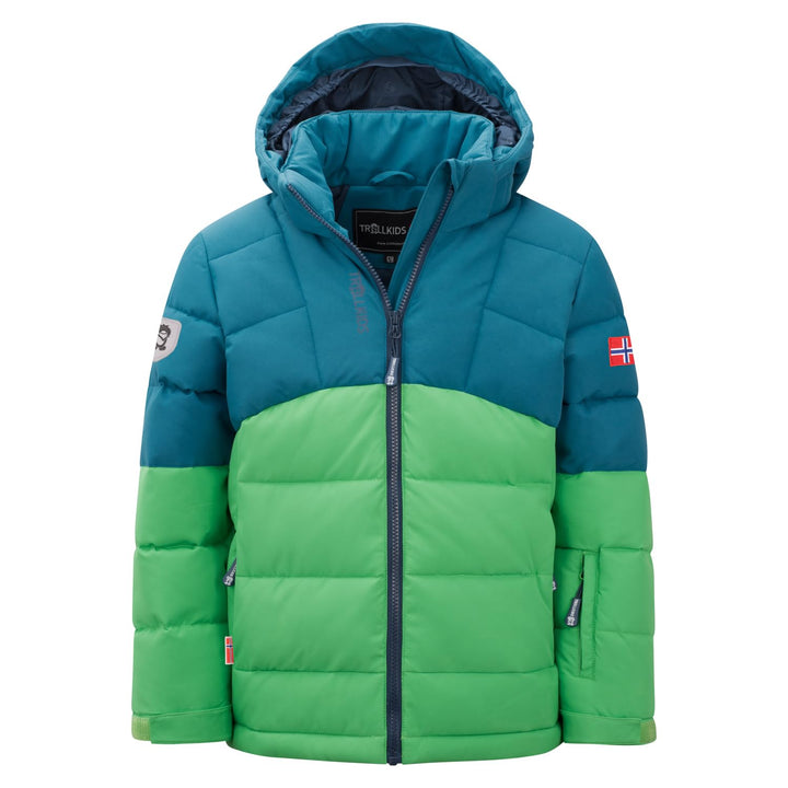Trollkids Winterjacke Gryllefjord, Dunkel Marine/Frischgrün/Mystik Blau