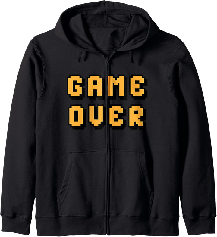 Vintage Retro Nerd Geek Gamer Arcade Video Game Over Kapuzenjacke