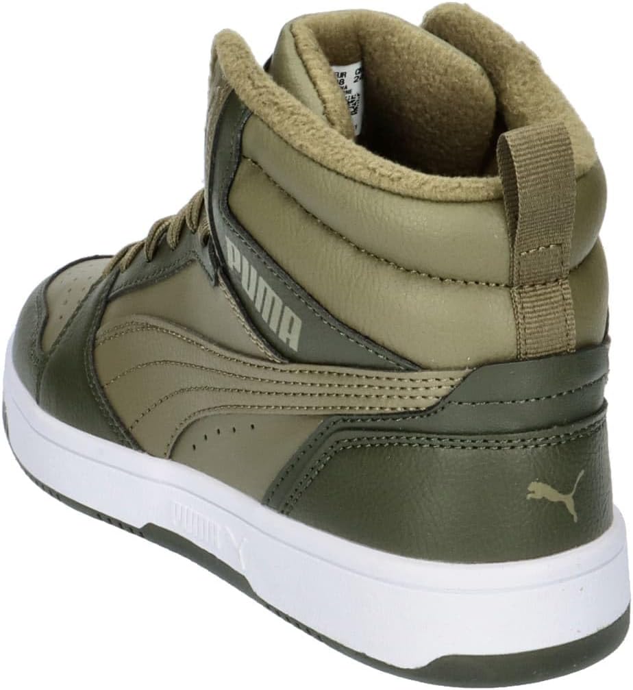 PUMA Unisex Kinder Rebound V6 Mid WTR Jr Sneaker 36 EU Alpine Snow Sand Dune Puma Weiss, 36 EU Alpin