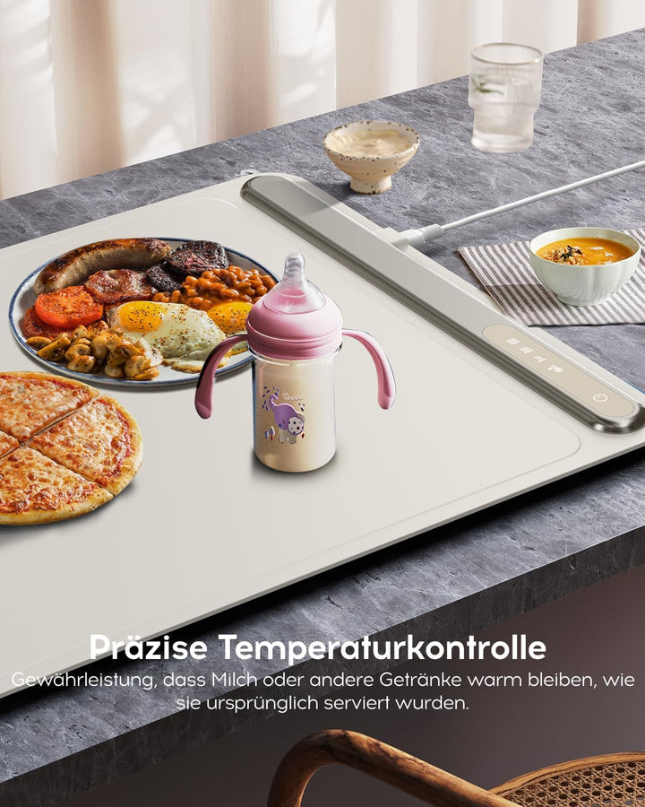 iTRUSOU Warmhalteplatte für Speisen, Speisenwärmer einstellbare Temperaturkontrolle Ganzflächige Erw