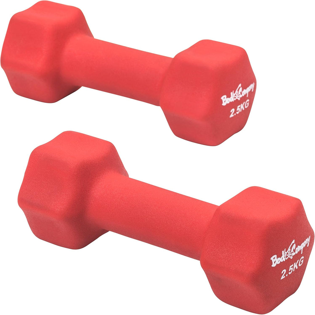 Bad Company Neopren Hanteln 0,5kg bis 5kg farbig I Kleine Hantel gummiert für Fitness Gymnastik Aero