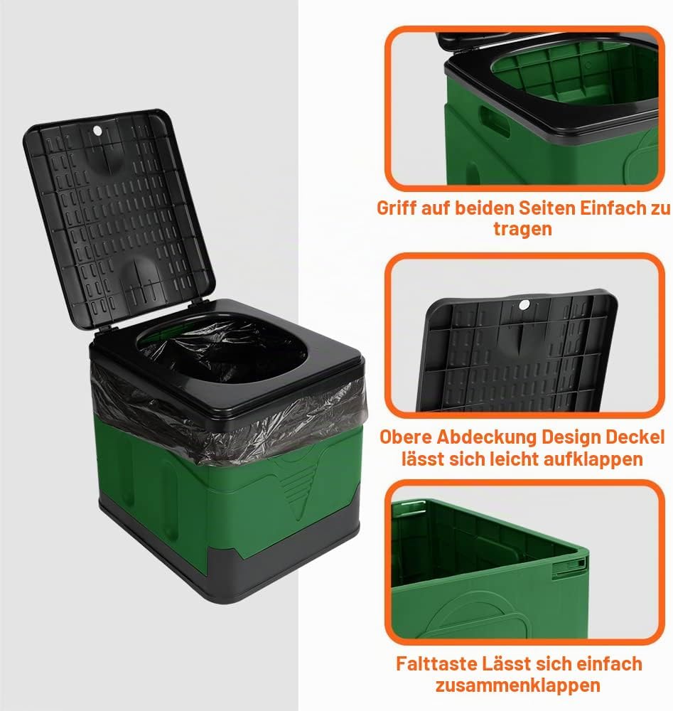 FIAMER Camping Toilette folding toilet camping toilet with lid mobile toilet with lid split toilet o
