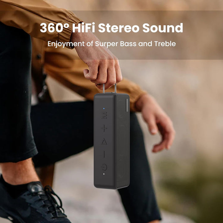 Raymate Bluetooth Lautsprecher Musikbox Tragbarer Bluetooth Box mit Lauter Stereo Sound, Satter Bass