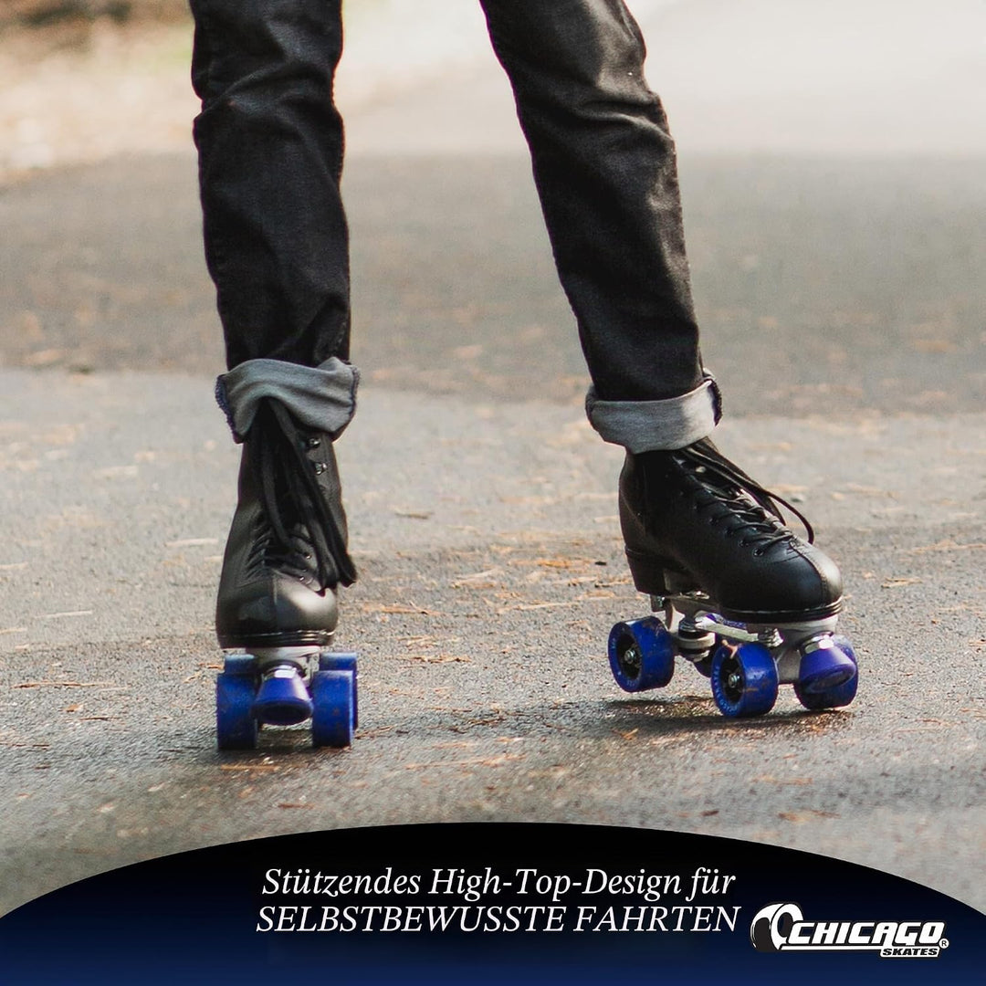 CHICAGO Skates Herren Classic Rollschuhe – Premium Black Quad Rink Skates UK 8 / EU 42, UK 8 / EU 42