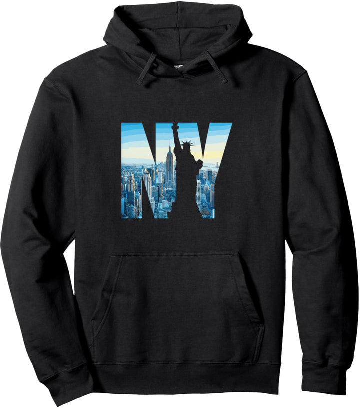 New York City Druck NYC Freiheitsstatue Skyline Pullover Hoodie