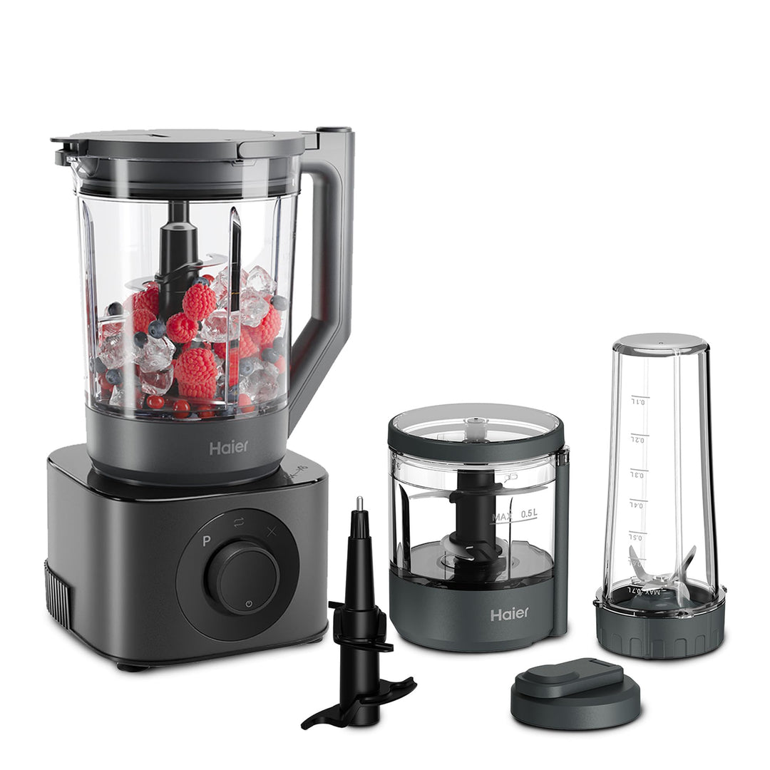 Haier HBL7W5 011 Küchenmaschine Serie 7, 6 Programme: Hacken, Mixen, Eiszerkleinern, Creme, Kneten u