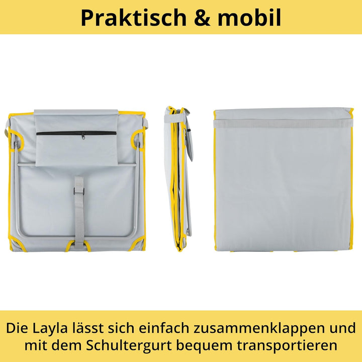 Stagecaptain Beachmatte “Layla” - Gepolsterte Strandmatte mit Kopfkissen - Stufenlos verstellbare Rü