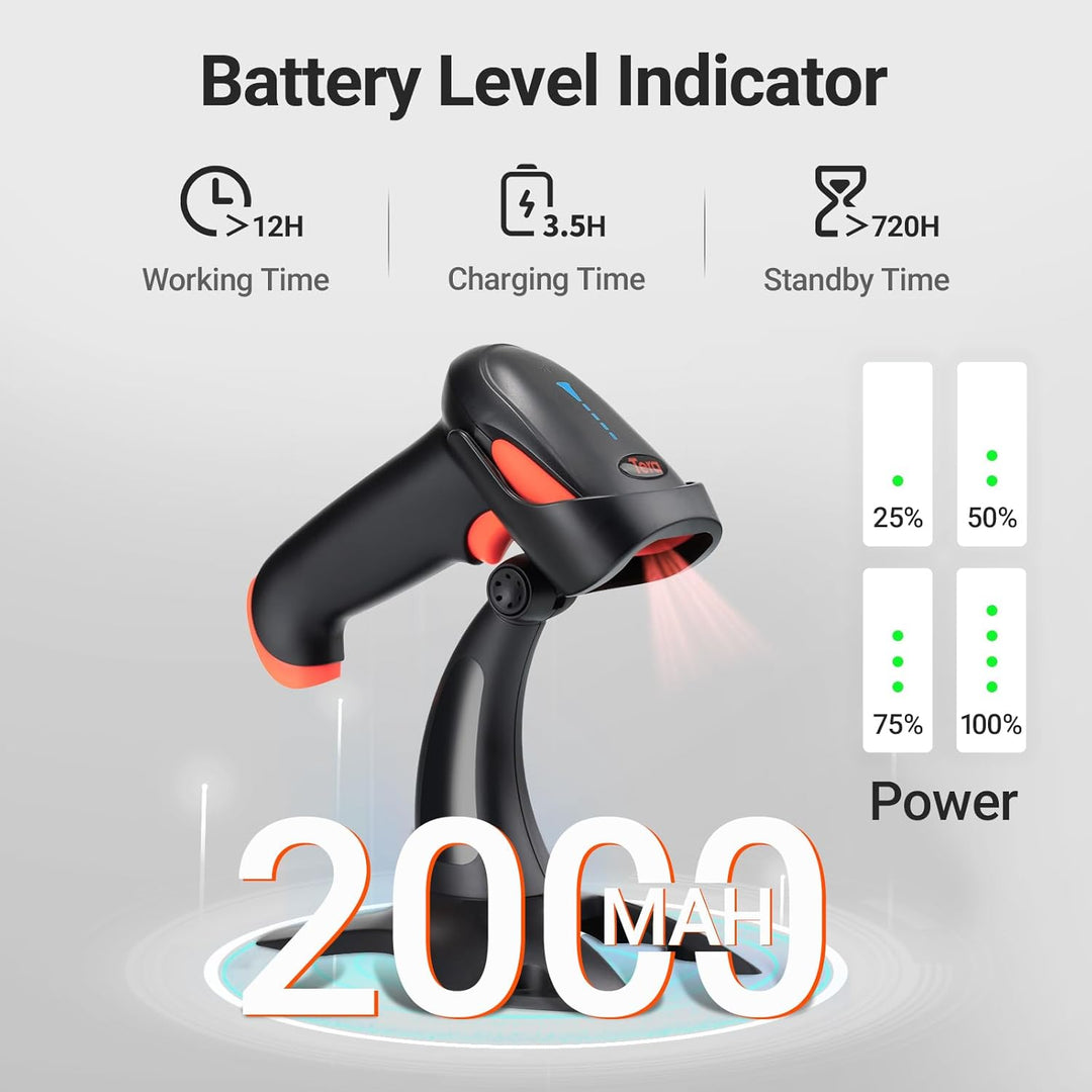 Tera Barcode Scanner 2D 1D 3 in 1 Barcodescanner Wireless 2.4 GHz/Bluetooth/USB Kabelgebunden Strich