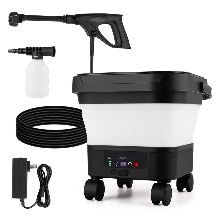 Tragbarer elektrischer Hochdruckreiniger, wiederaufladbar, mit 13-Liter-Wassertank und 6-in-1-Multif