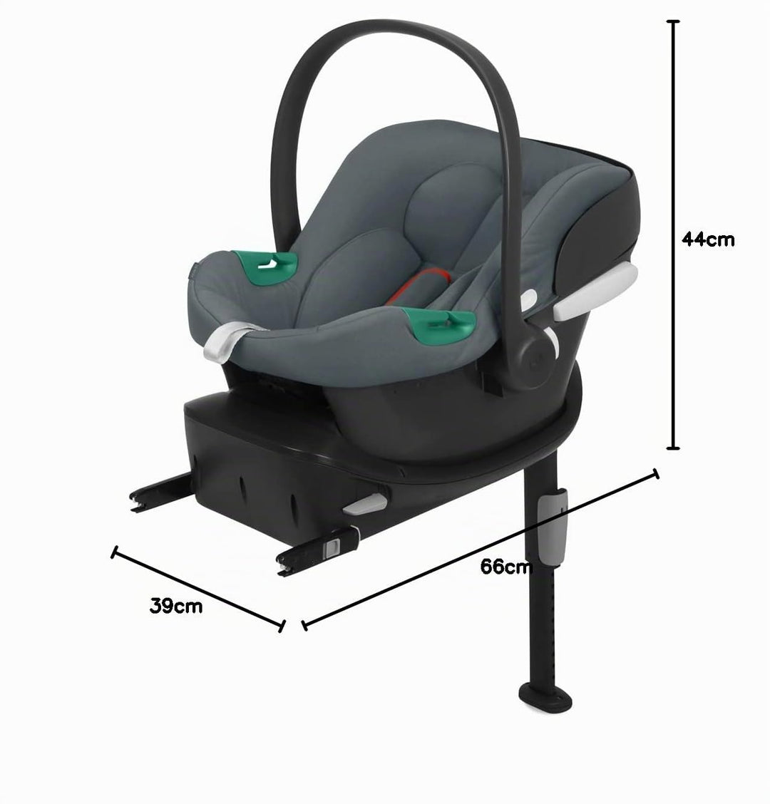 CYBEX Silver Babyschale Aton B2 i-Size mit Base One, Inkl. ISOFIX-Basis und Neugeboreneneinlage, Sen