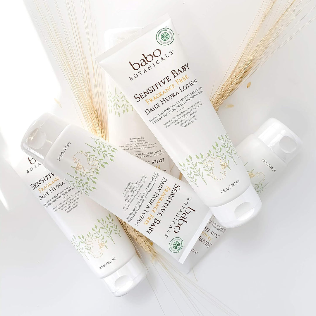 Babo Botanicals Sensitive Baby Daily Hydra Lotion Fragrance Free, 8 Oz