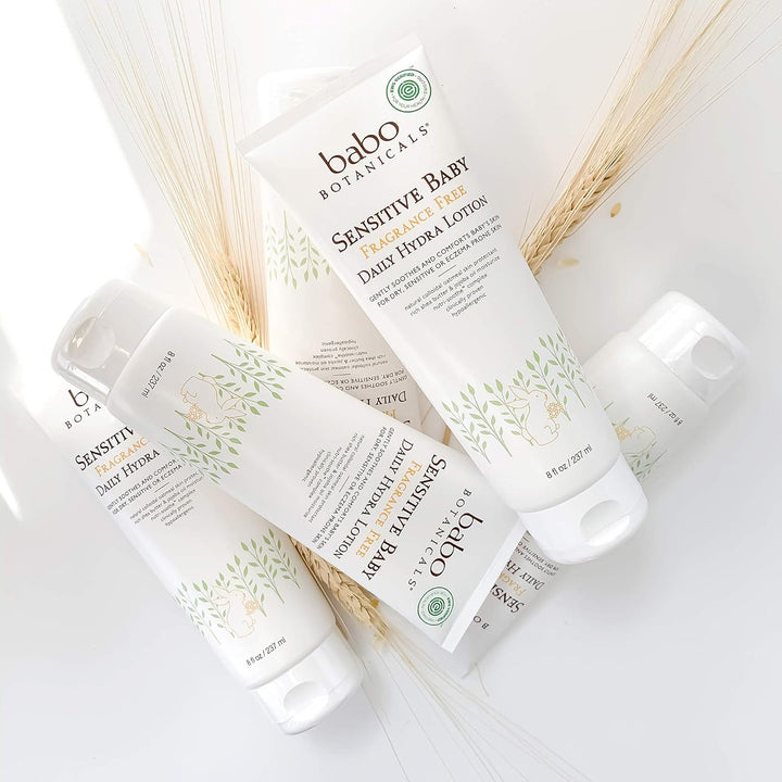 Babo Botanicals Sensitive Baby Daily Hydra Lotion Fragrance Free, 8 Oz