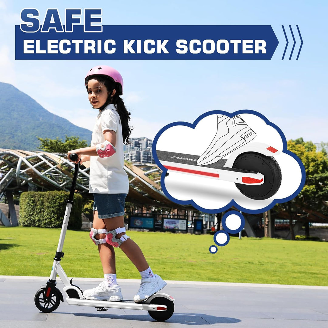 Caroma E Scooter Kinder von 8-12 Jahren,bis zu 16 km/h & 8 km,Elektroroller Kinder mit Bunte Leuchte