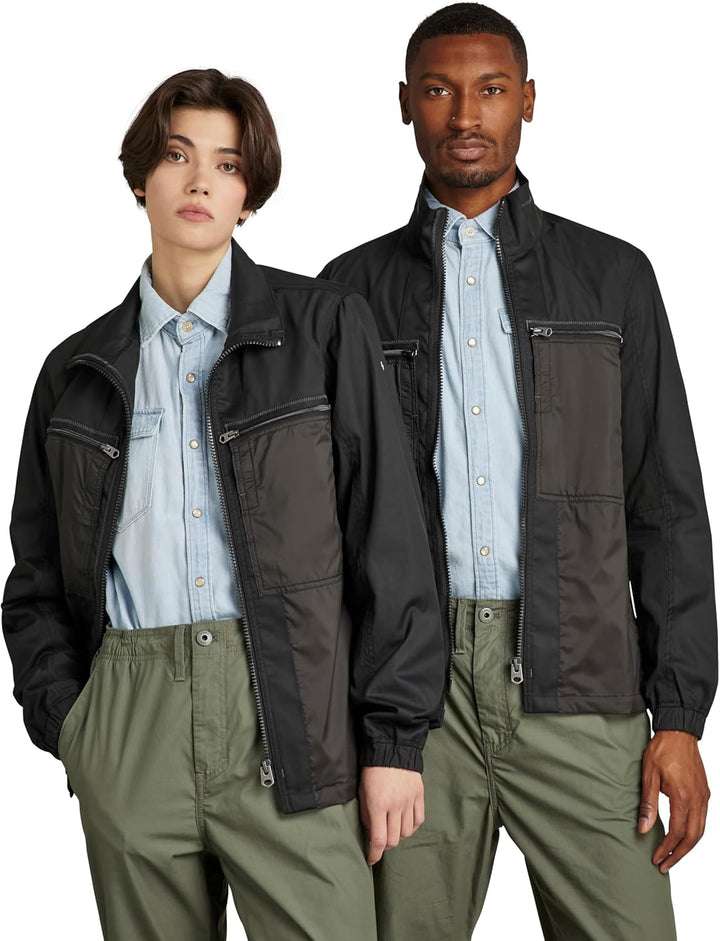 G-Star RAW Herren Unisex Fabric Mix Overshirts S Schwarz (Dk Black D20160-a790-6484), S Schwarz (Dk