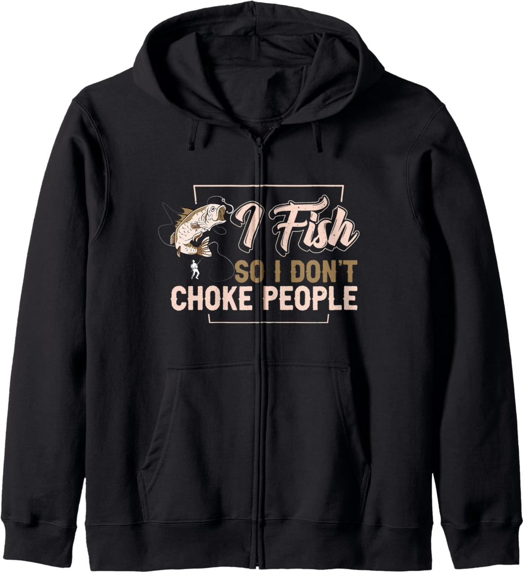 Ich angel, damit ich die Leute nicht erwürge Lustiges Angler Kapuzenjacke